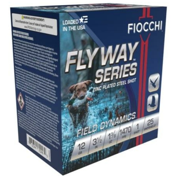 Fiocchi Flyway Steel Shotshells 12 ga 3-1/2" 1-3/8oz 1470 fps #1 25/ct