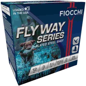 Fiocchi Flyway Steel Shotshells 12 ga 3" 1-1/5oz 1550 fps #2 25/ct