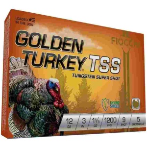Fiocchi Golden Turkey Tungsten TSS Shotshells 12ga 3" 1-5/8oz 1200 fps #9 5/ct