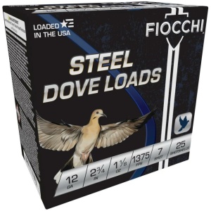 Fiocchi Steel Target Shotshells 12ga 2-3/4" 1-1/8oz 1375fps #7 25/ct