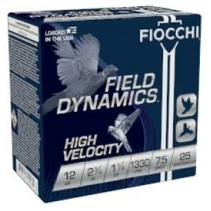 Fiocchi High Velocity Shotshells 12ga 2-3/4 1-1/4oz 1330 fps #7.5 25/ct