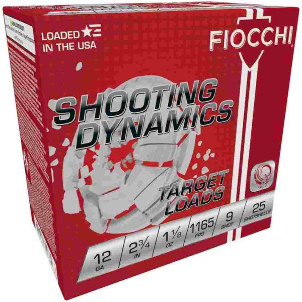 Fiocchi Exacta Light Shooting Dynamics Shotshells 12ga 2-3/4 in 1-1/8oz 1165 fps #9 25/ct