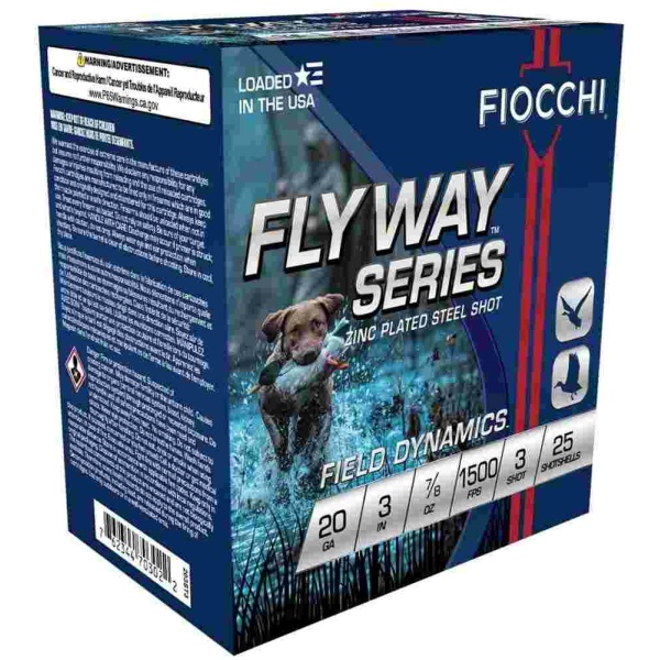 Fiocchi Flyway Steel Shotshells 20 ga 3" 7/8oz 1500fps #3 25/ct