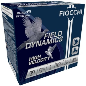Fiocchi High Velocity Shotshells 20ga. 2-3/4" 1oz #7.5 25/ct