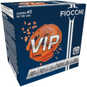 Fiocchi VIP Shotshells 20 ga 2-3/4" 7/8 oz 1200 fps #8 25/ct