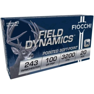 Fiocchi Field Dynamics Rifle Ammunition .243 Win 100 gr PSP 3200 fps 20/ct