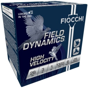 Fiocchi High Velocity Shotshells 28 ga 3" 1 oz 1300 fps #6 25/ct