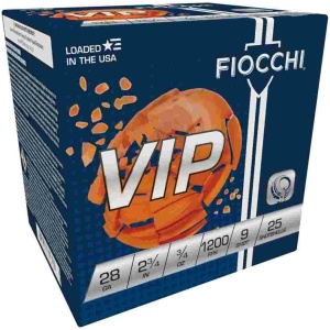 Fiocchi Exacta Target Loads  28 ga 2 3/4" MAX 3/4 oz #9 1200 fps - 25/box