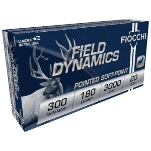 Fiocchi Field Dynamics Rifle Ammunition .300 Win Mag 180 gr PSP 3000 fps 20/ct