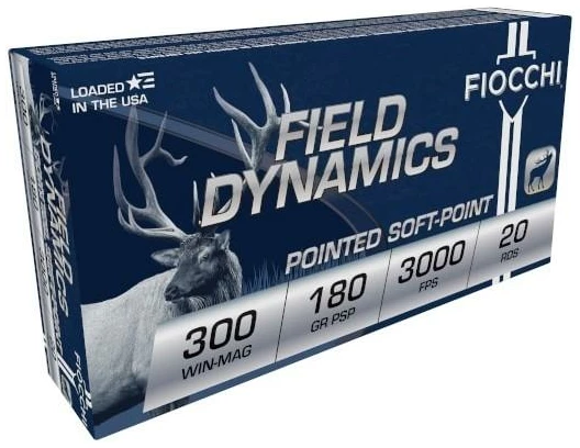 Fiocchi Field Dynamics Rifle Ammunition .300 Win Mag 180 gr PSP 3000 fps 20/ct
