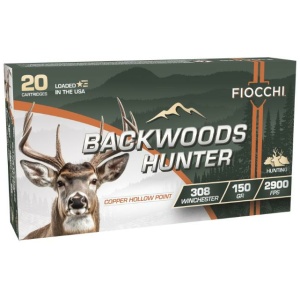 Fiocchi Backwoods Hunter Rifle Ammunition .308 Win.150gr CHP 2900 fps 20/ct