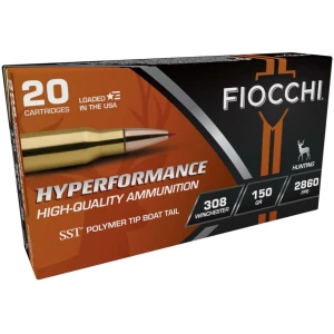 Fiocchi Hyperformance Hunt Rifle Ammunition .308 Win 150 gr SST 2860 fps 20/ct