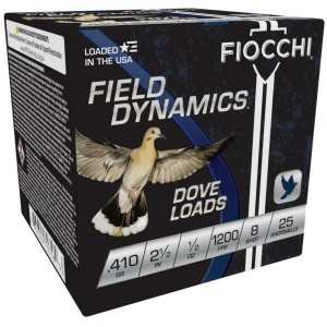 Fiocchi Lead Dove & Quail Shotshells .410ga 2-1/2 in 1/2oz #8 1200 fps 25/ct