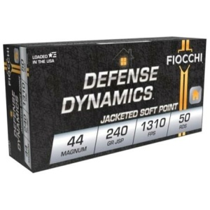 Fiocchi Pistol Shooting Dynamics Handgun Ammunition .44 Mag 240 gr JSP 1310 fps 50/ct