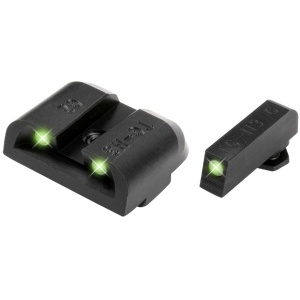 Truglo Tritium Pro Night Sights Fit Glock MOS 20 21 25 28 29 30 31 32 37 40 and 41 - White Outline Front/Rear Green