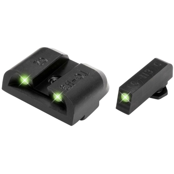 Truglo Tritium Pro Night Sights Fit Glock MOS 20 21 25 28 29 30 31 32 37 40 and 41 - White Outline Front/Rear Green