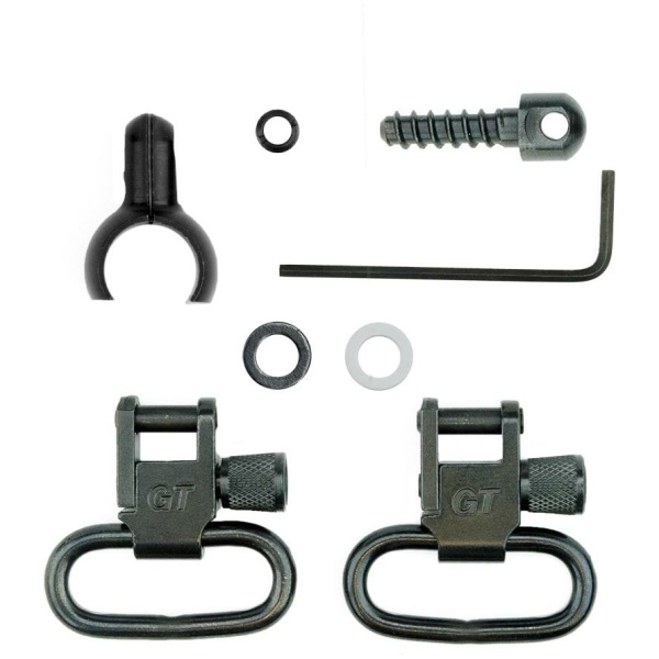 Grovtec Two Piece Barrel Band Swivel Sets .585 - .635 Diameter Black 2/ct