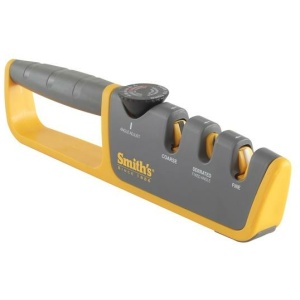 Smith's Adjustable Angle Pull-Thru Knife Sharpener for Straight Edge Knives - Coarse or Fine