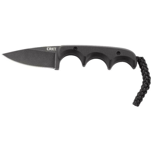 CRKT Minimalist Black Fixed Knife 2-1/8" Drop Point Blade Black