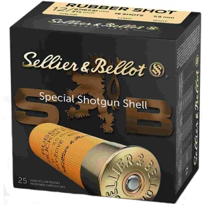 Sellier & Bellot Shotgun Ammunition 12 ga 2 5/8"  15 plts Rubber  - 25/box