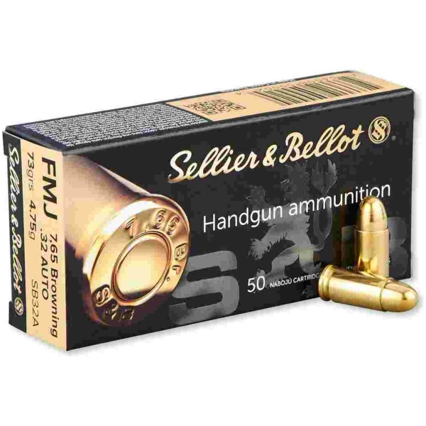 Sellier & Bellot Pistol & Revolver Ammo .32 ACP 73 gr FMJ 50/box