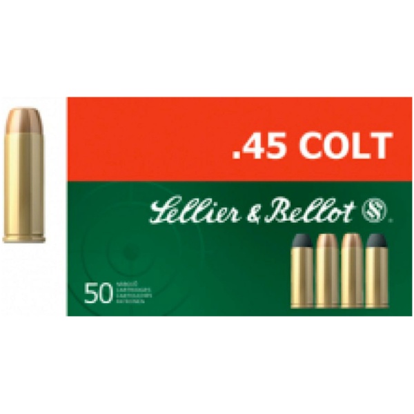 Sellier & Bellot Pistol & Revolver Ammo .45 Long Colt 250 gr LFN 50/Box
