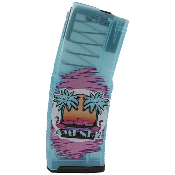 Amend2 MOD C AR-15 Mag - Translucent Miami Vice Teal | 30rd | 5.56 NATO