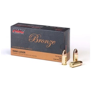 PMC Bronze 9mm Luger Handgun Ammo - 115 Grain | FMJ | 50rd Box