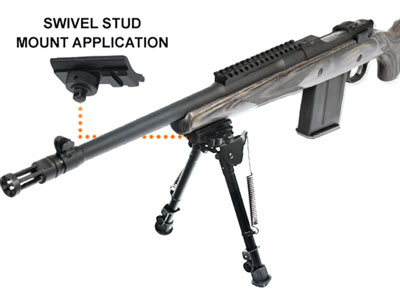 UTG BIPOD TACTICAL OP 8-12.4" - PICATINNY MOUNT W/STUD ADAPTER - Image 4