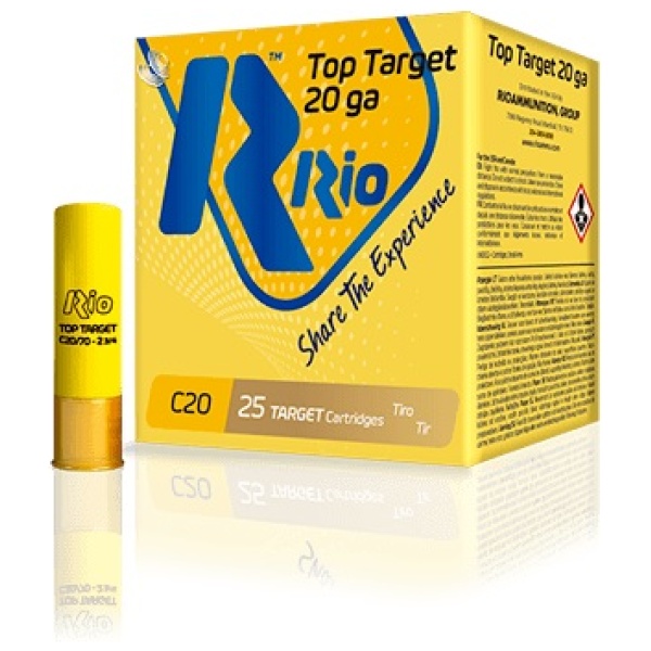 Rio Top Target 20ga 2.75 inch Shotgun Shells - #7.5 | 7/8 oz. | 1250 fps | 25rd Box