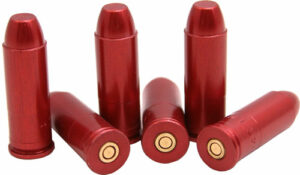 Five red dummy rounds for training practice.