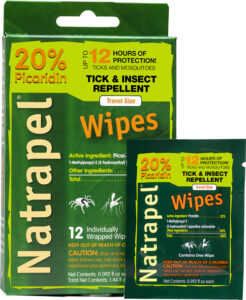 Natrapel tick and insect repellent wipes travel size