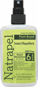 Natrapel insect repellent, lemon eucalyptus, DEET-free.