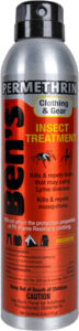 Ben's permethrin insect repellent for clothing and gear.