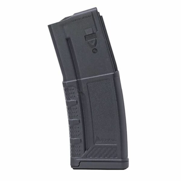 Black rifle magazine standing upright