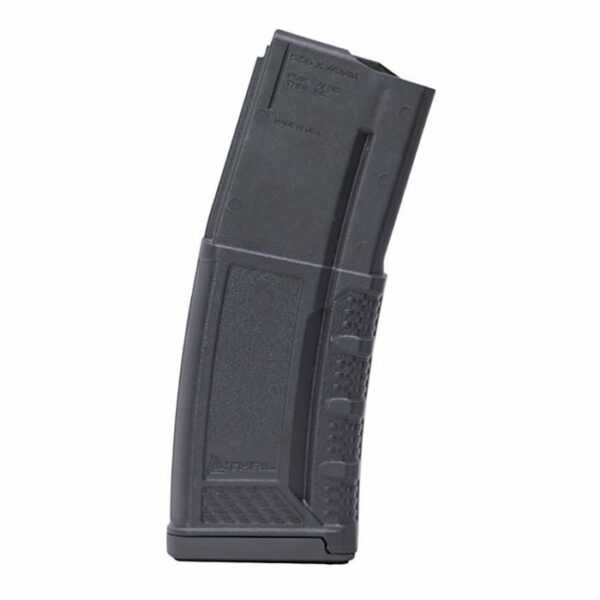 Black rifle magazine on white background.