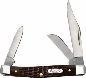 CASE KNIVES JIGGED BROWN - SYNTHETIC MEDIUM STOCKMAN