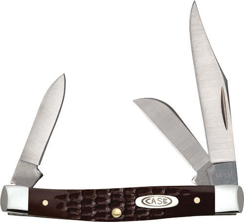 CASE KNIVES JIGGED BROWN - SYNTHETIC MEDIUM STOCKMAN