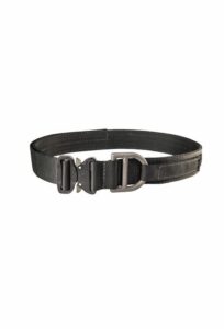 Black tactical belt with metal buckle