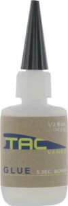 TAC Vanes glue bottle, quick-dry adhesive, 0.5 oz.