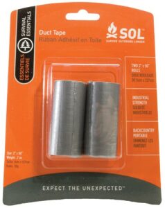 SOL duct tape packaging, two rolls shown.