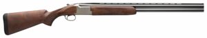 Wooden shotgun, side view, isolated on white background.