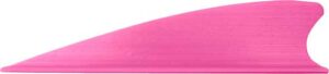 Pink surfboard fin, side view