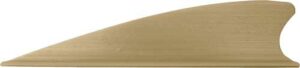 Beige surfboard fin, side view.