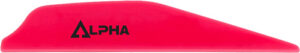 Red Alpha archery vane for arrow stabilization.