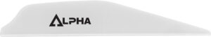 White Alpha-branded surfboard fin