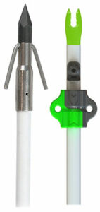 Fishing arrow tips with barbs and nocks