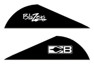 Blazer vanes with CB logo for archery arrows.