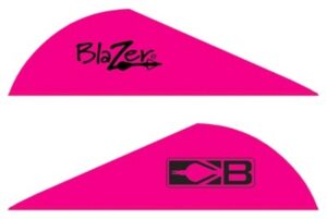 Pink Blazer arrow vanes with black logo