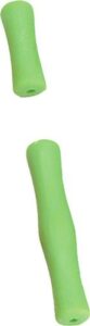 Two green silicone grips stackable for sports equipment